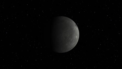 the moon in space rotating realistic 3d animation