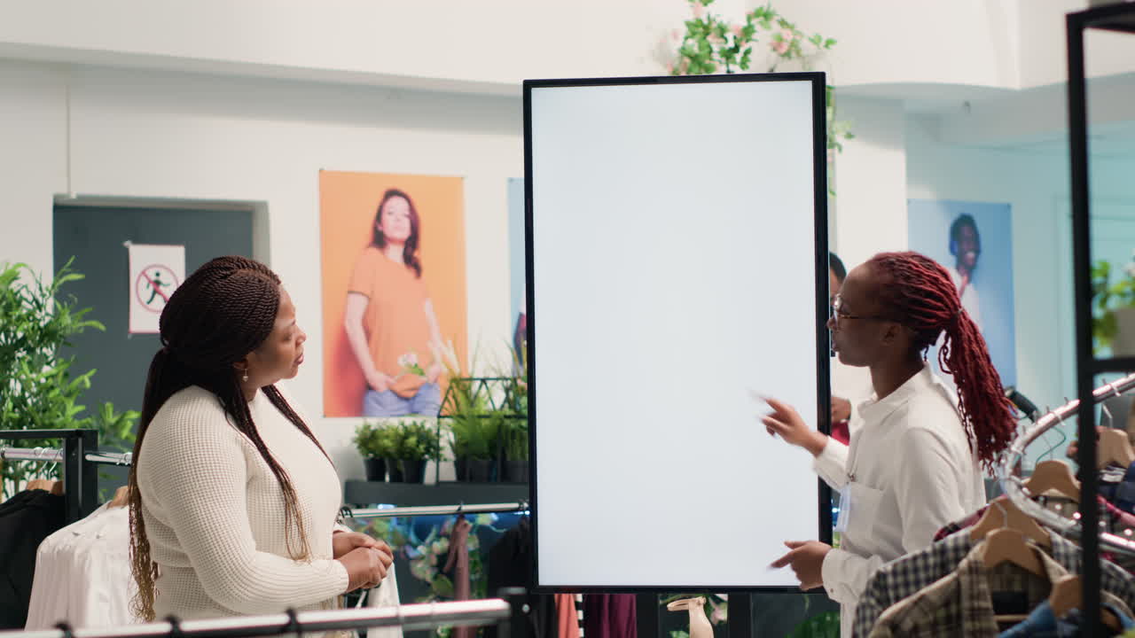 cliente ayudado por un trabajador en una tienda