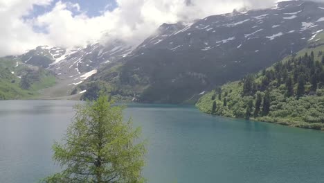 lake in the swiss mountains