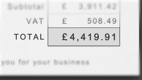 Static-animation-of-a-growing-invoice-total-in-British-Pounds-with-VAT