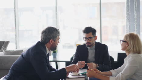 business meeting in a coffee shop