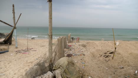 the silence of the coast in gaza due to war conflict