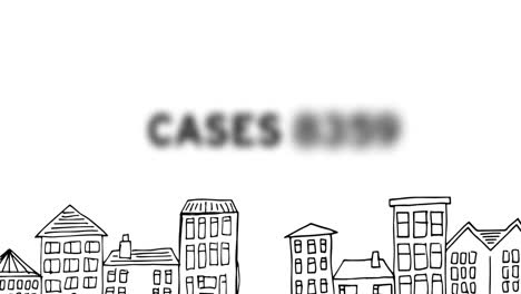 textos de concepto de coronavirus contra el paisaje urbano