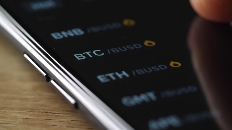 Cryptocurrency Trading App on Smartphone