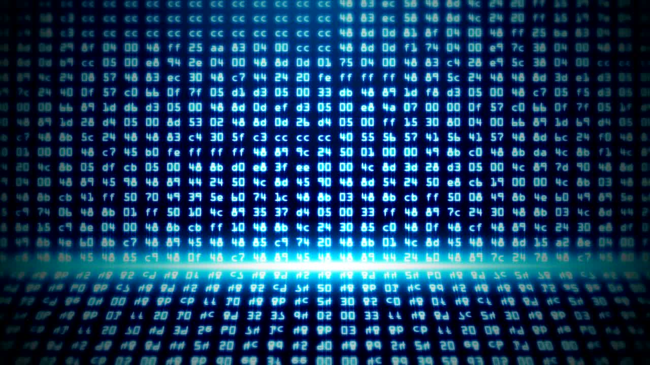 código hexagonal de programación azul