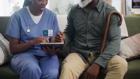 nurse consulting with elderly patient