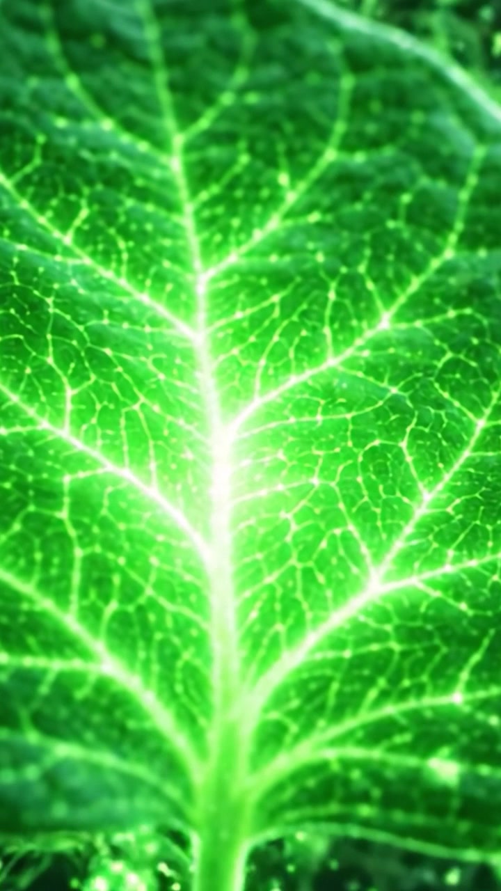 Primer Plano de una Hoja Verde Vibrante que Ilustra Venas Intrincadas y la Belleza del Diseño de la Naturaleza bajo una Iluminación Suave