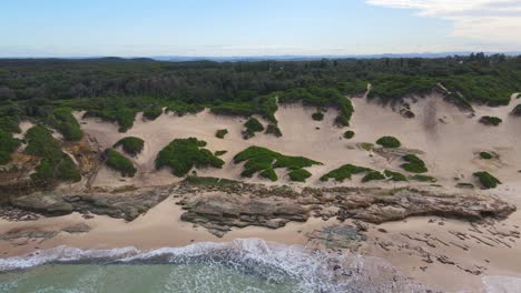 pebbly beach at norah head - beautiful clean beach with sand dunes