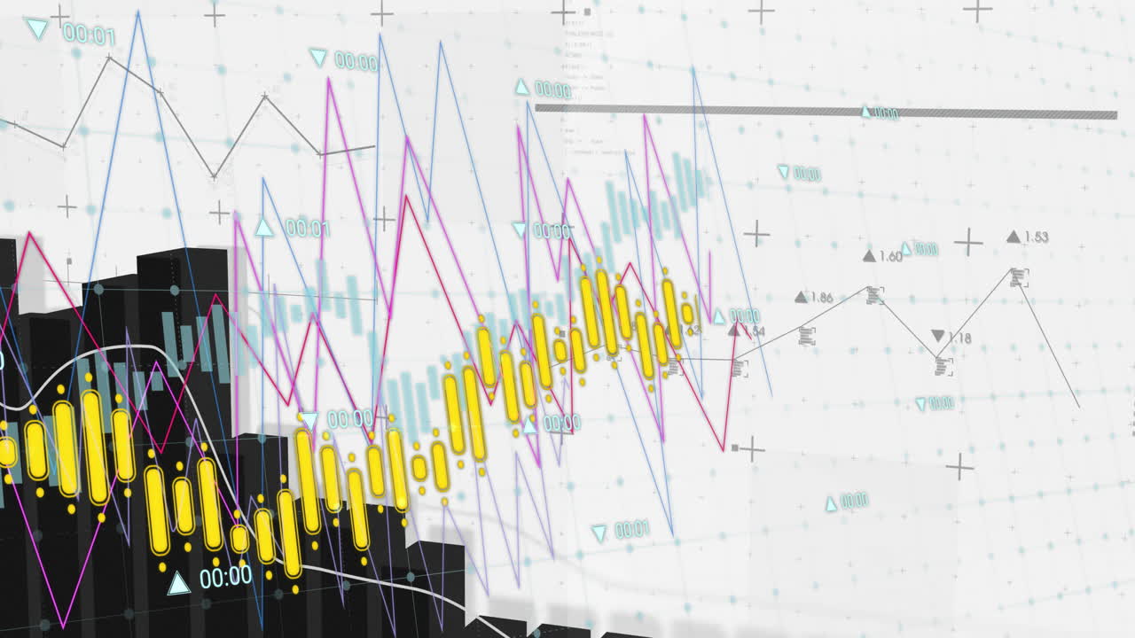 animación del procesamiento de datos sobre diagramas