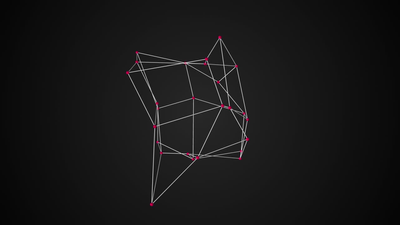 objeto de marco de alambre 3d deformado, animación 3d en cámara lenta