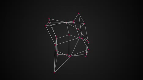 deformed 3D wireframe object, slow motion 3D animation