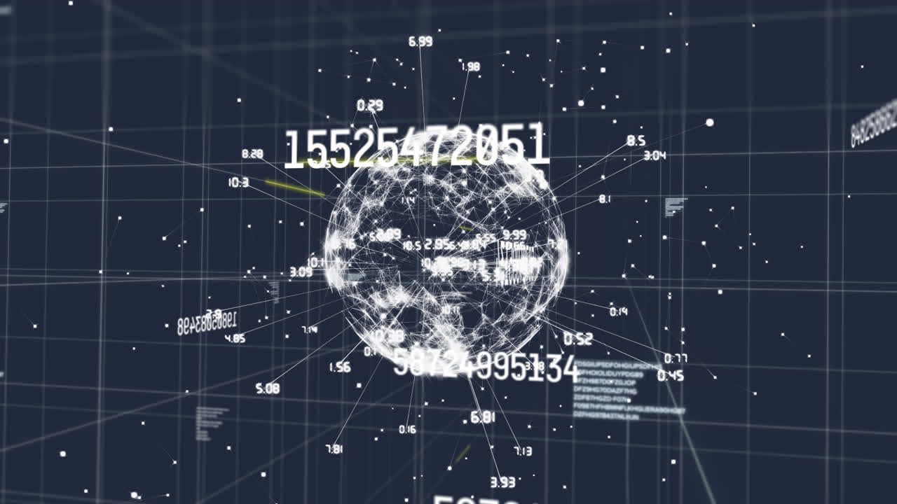 어두운 배경 에 있는 숫자 와 지구 의 애니메이션