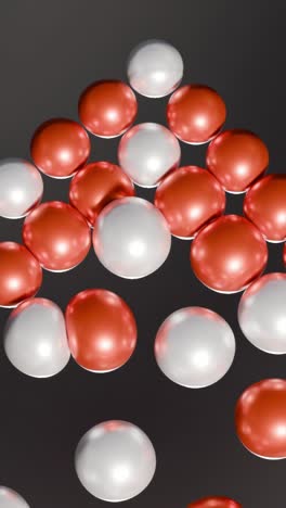 abstract 3d spheres in coral red and white