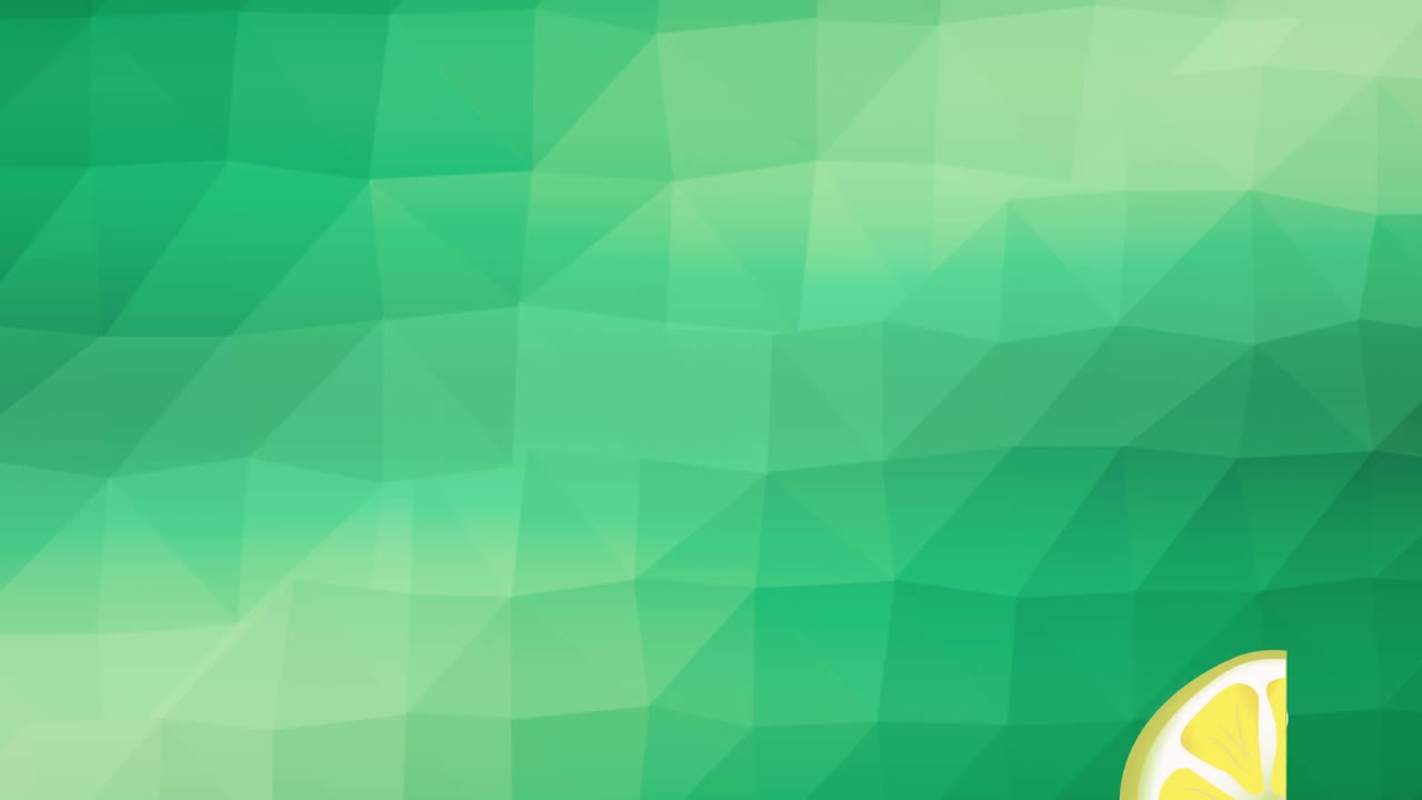 animación de limones solos flotando sobre un fondo verde