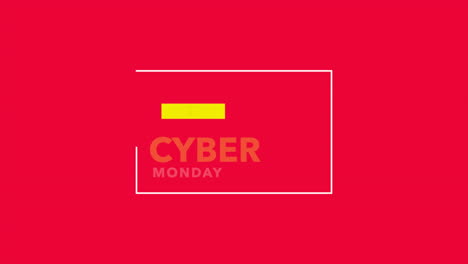 Moderner-Cyber-Monday-Und-Großer-Verkaufstext-Im-Rahmen-Auf-Rotem-Farbverlauf