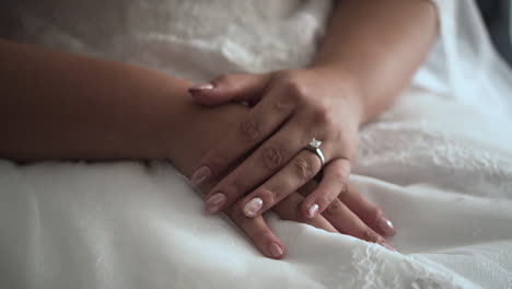 bride's hands close up