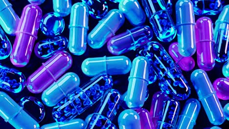 colorful 3d rendered medicine capsules