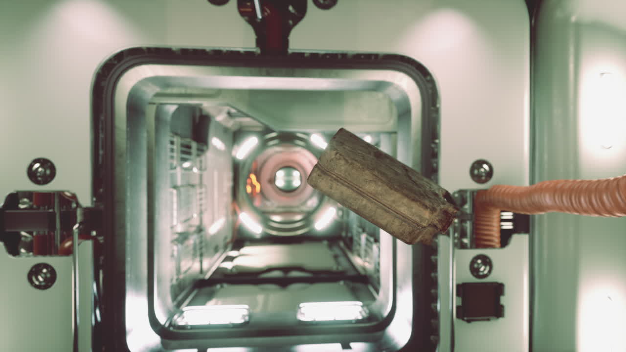 un recipiente de combustible flotando en la vieja estación espacial internacional