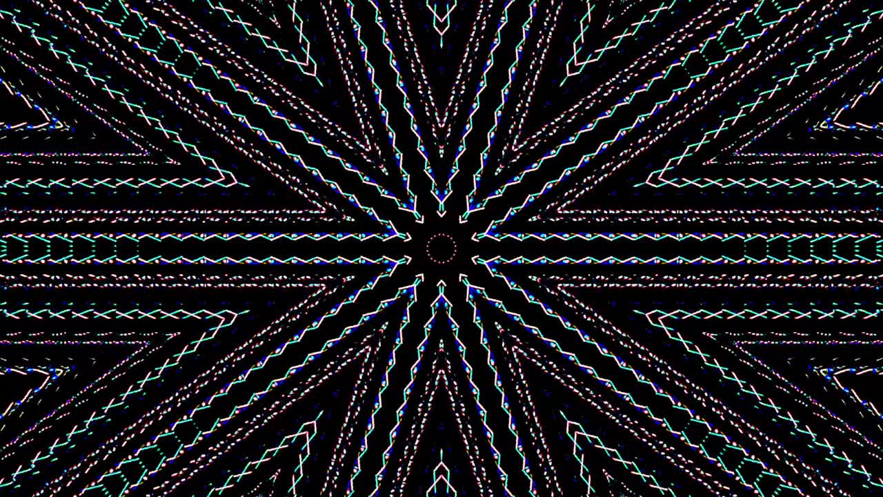 Beautiful abstract kaleidoscope that shines, a radiant light that regulates the subtle movements