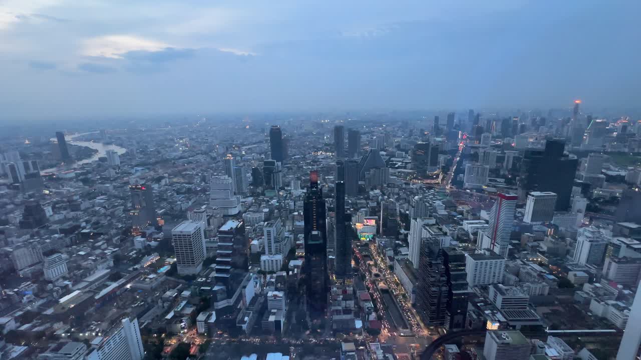 Bangkok City Skyline at Dusk - Aerial View