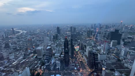 bangkok city skyline at dusk - aerial view