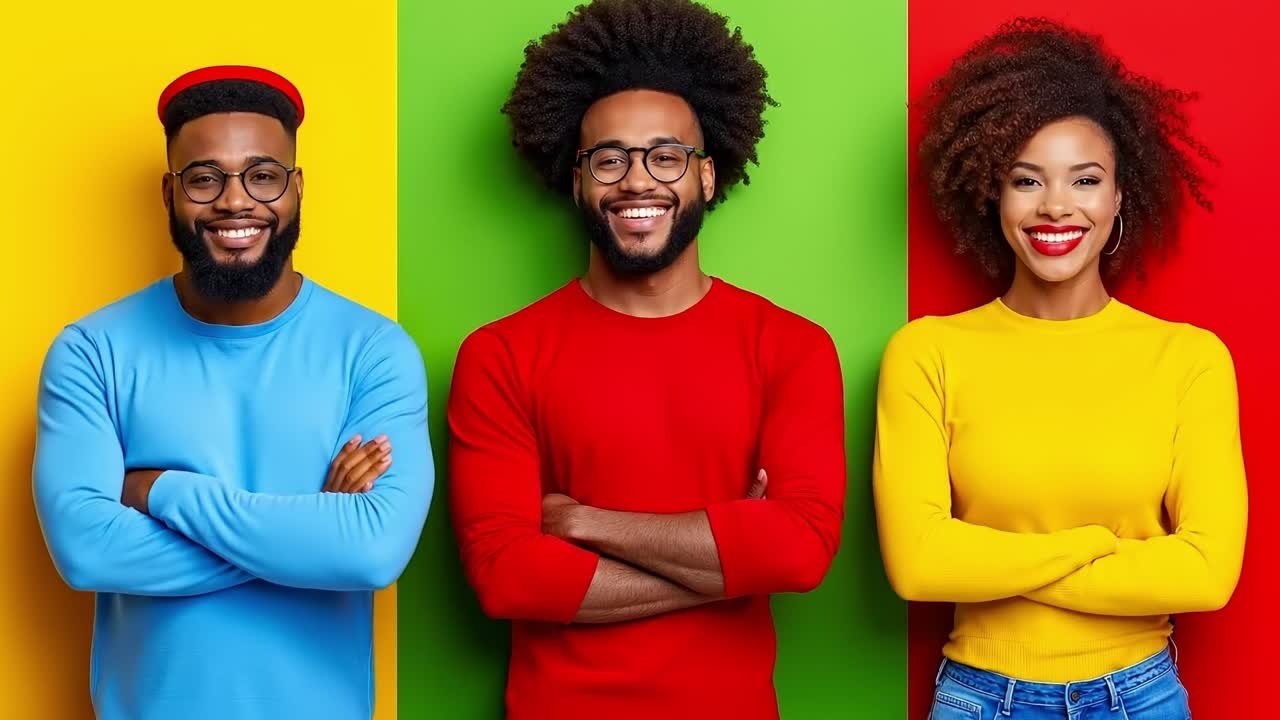 A group of three people standing next to each other with their arms crossed