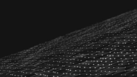 dynamic wave with many dots. abstract motion background of  dots. technology or science. 3d rendering seamless loop. 4k