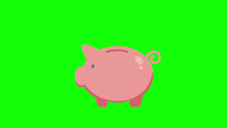 Schwein-Spardose-Symbol-Loop-Animation-Mit-Alphakanal,-Transparentem-Hintergrund,-Prores-444