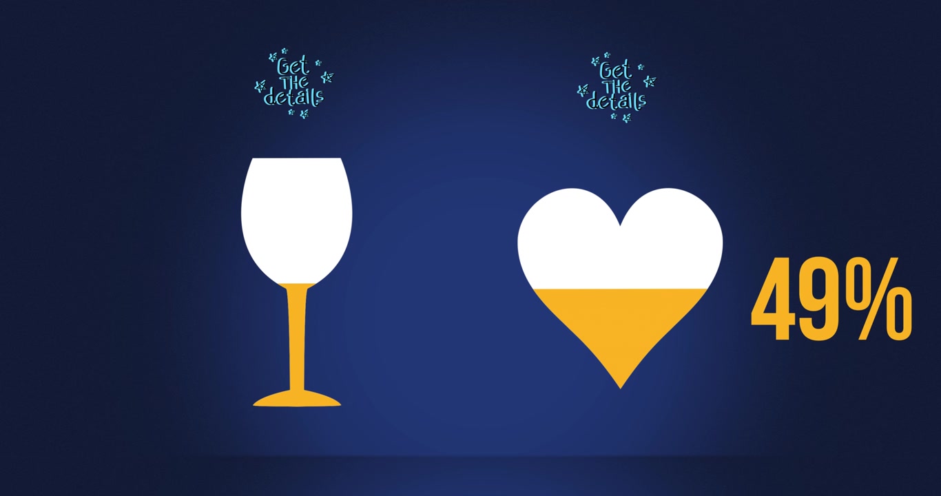Loading Progress Bar with Wine Glass and Heart Icons