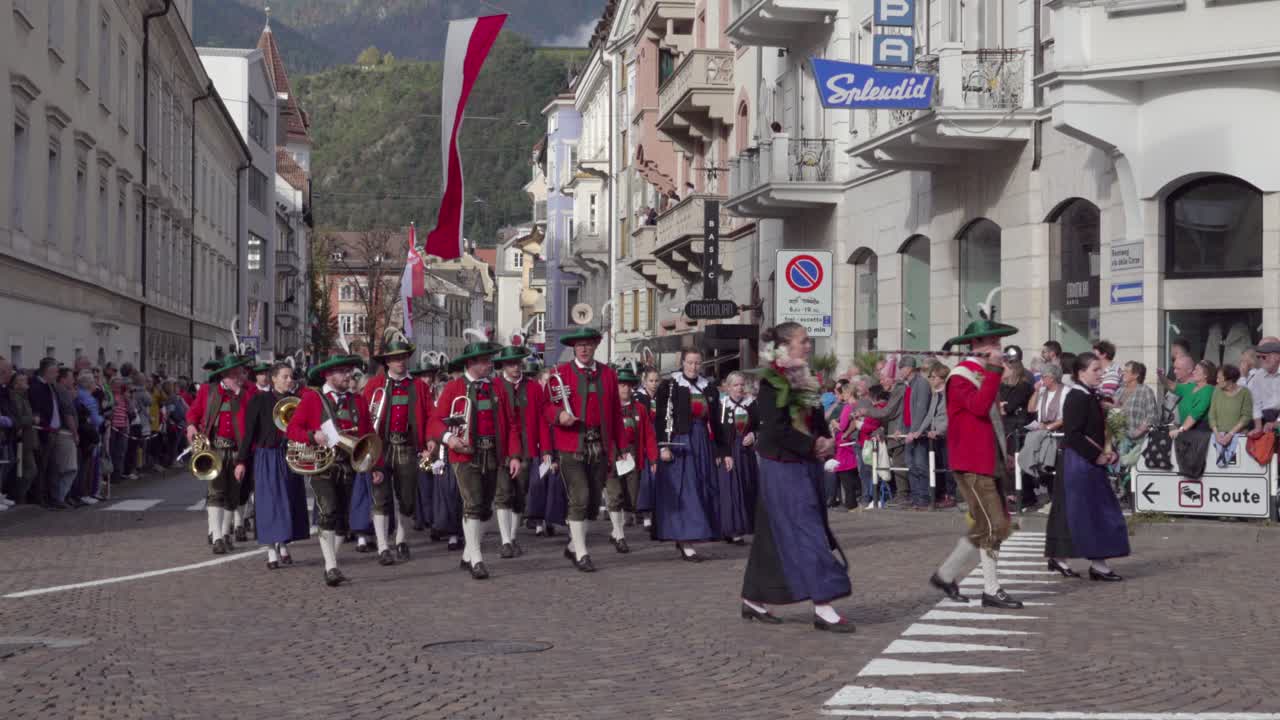 Traditional Parade in a European Town