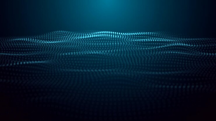 Onda de Partículas em Loop Azul