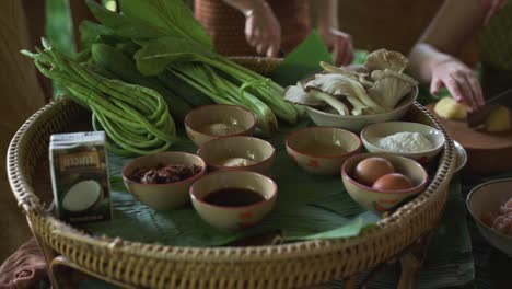 a beautifully arranged basket filled with a diverse assortment of fresh ingredients, ready for your culinary creations