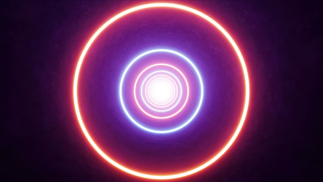 luz de círculo rojo y azul brillante en la cueva