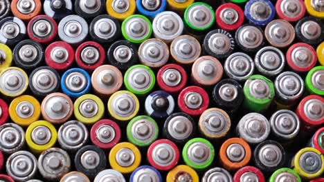 problems of utilization and ecology many used household alkaline batteries such as aa aaa problems of utilization and ecology many used household alkaline batteries such as aa aaa top view on the background of used batteries of different types and colors