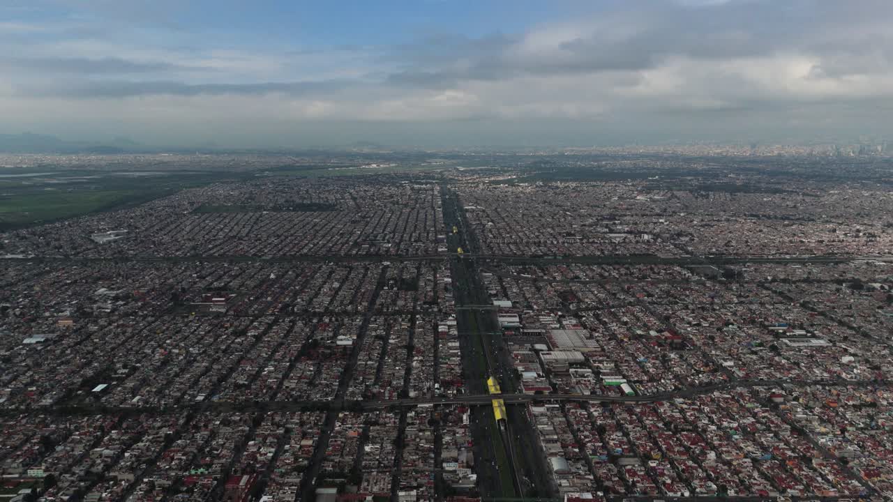 Drone view of Ecatepec in Mexico City metropolitan area