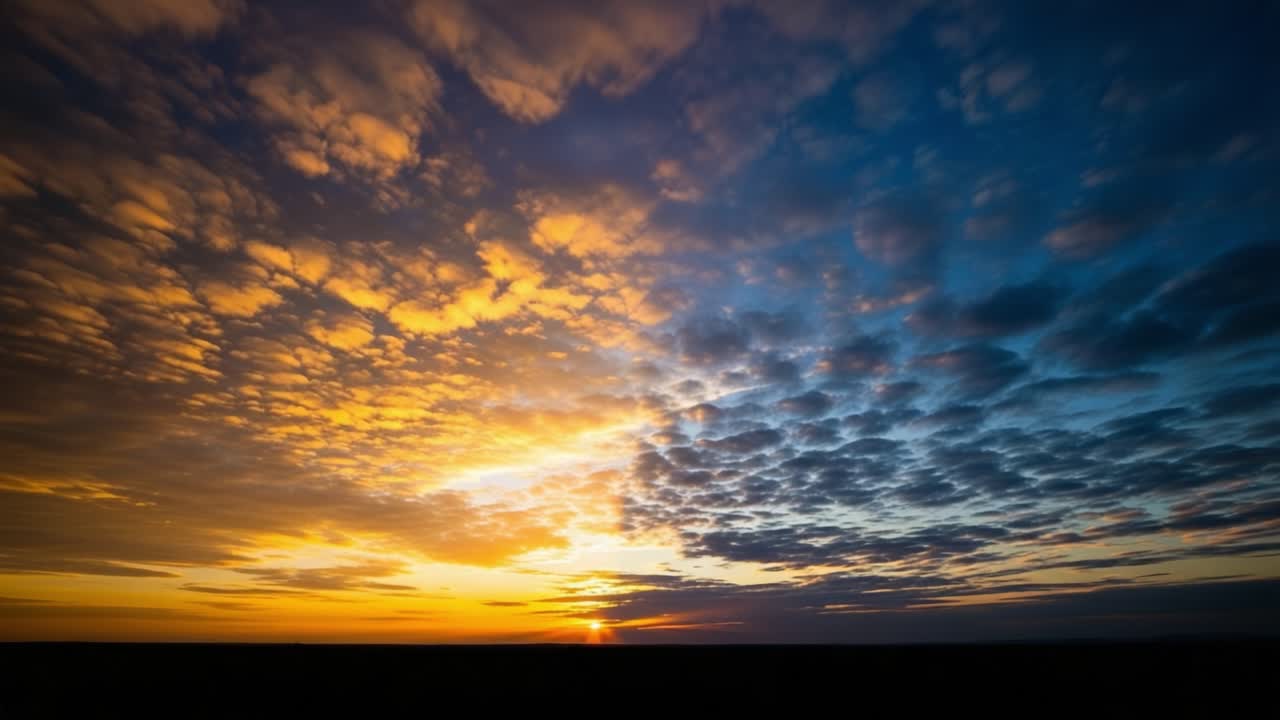 Dramatic Sunset or Sunrise Sky with Vibrant Clouds