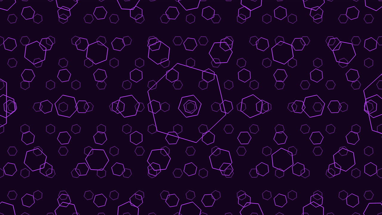 Rainbow neon hexagons pattern in dark galaxy
