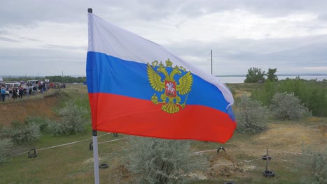 russian flag at a sports event