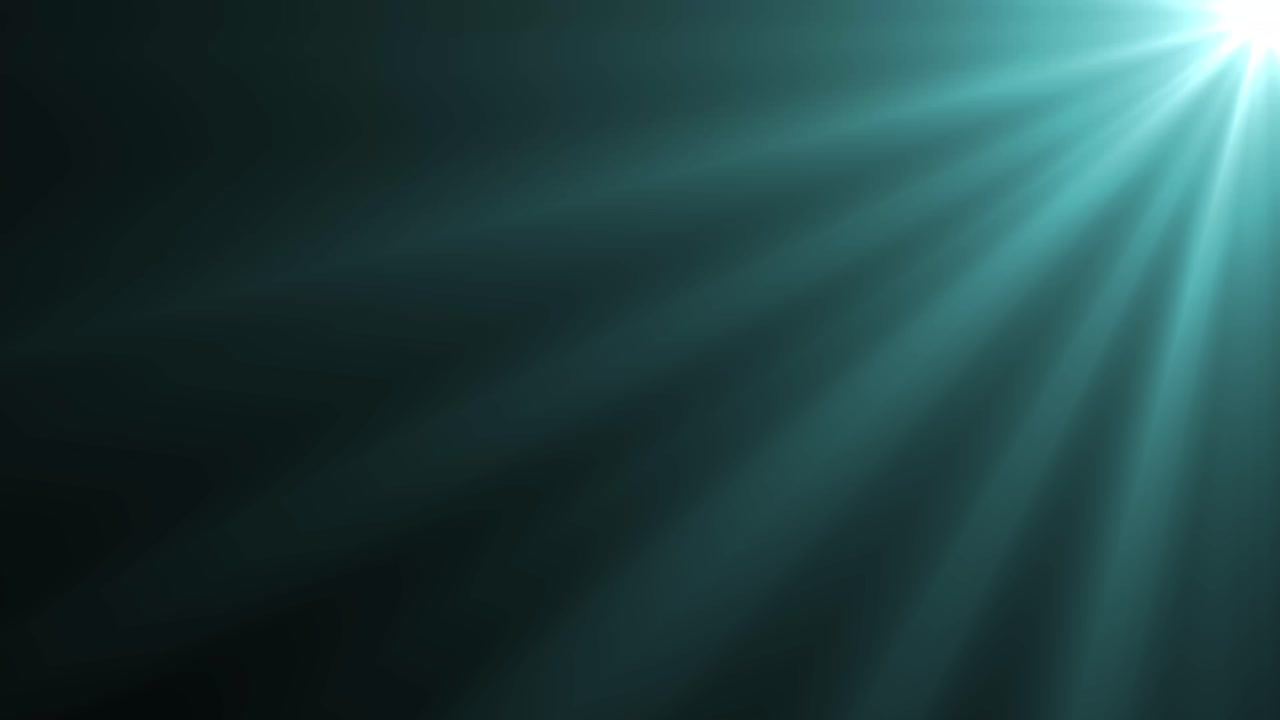 Raios de Luz Abstratos Azul-Esverdeados Brilhando em Fundo Escuro