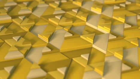 sunny yellow color of minimalism. selective focus. half a frame. 3d rendering of looped animation with the movement of geometric triangles. endless background for presentation. business animation