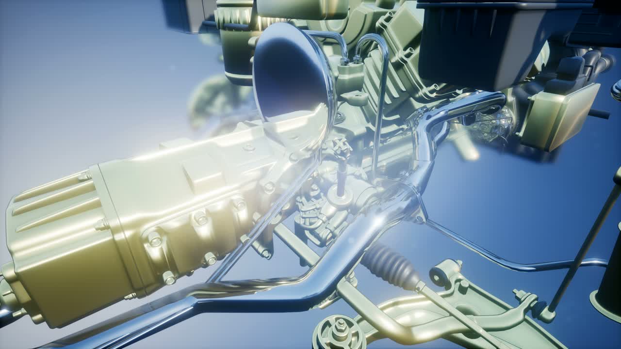 motores de automóviles detallados y otras piezas