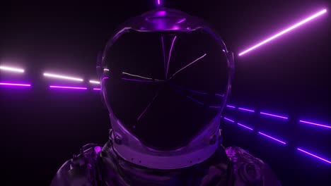 astronaut in neon lights