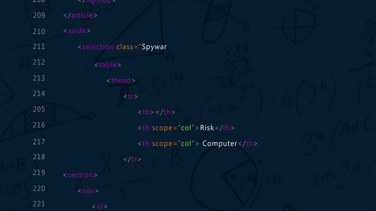 animación del procesamiento de datos digitales sobre un fondo oscuro