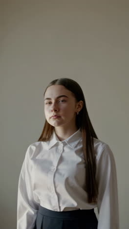 teenage girl in school uniform