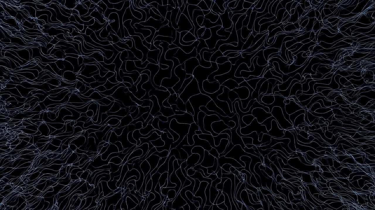 Dynamic Abstract Wavy Lines on Black Background