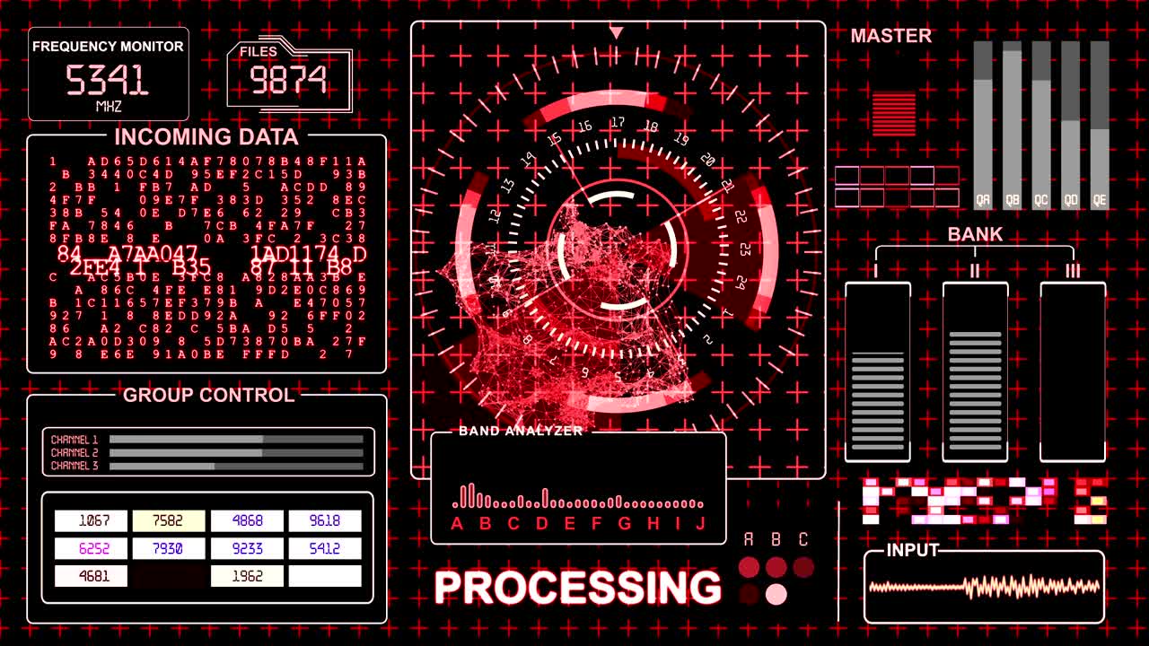 Futuristic interface - red gamma - HUD technological background