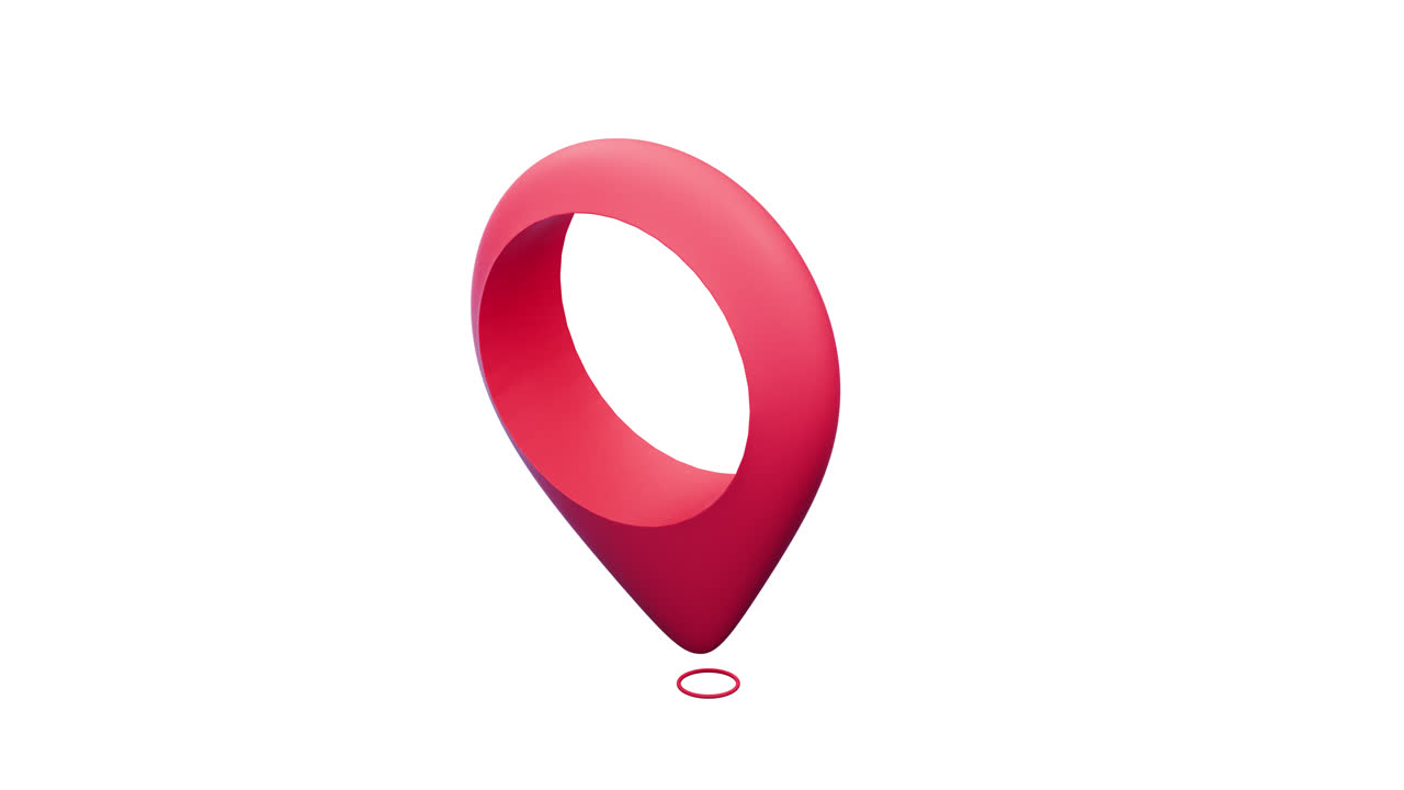 animación en bucle de la marca de ubicación con canal alfa, renderización en 3d.