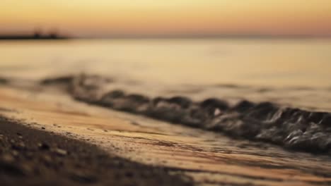 golden sunset beach waves
