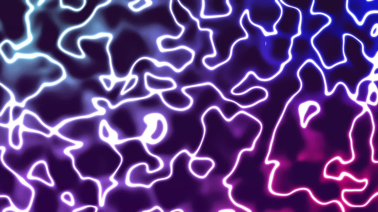 un patrón dinámico abstracto con líneas brillantes ligeras en un fondo violeta. un telón de fondo gráfico de movimiento de bucle sin costuras mínimo