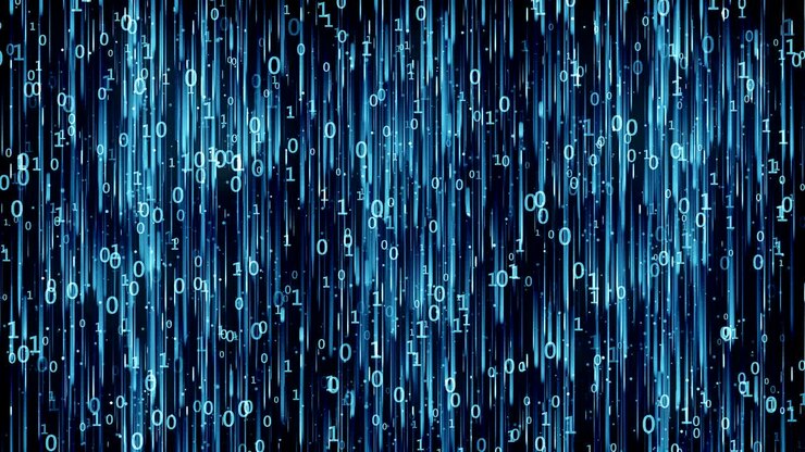 Data Digital Code Blue Background